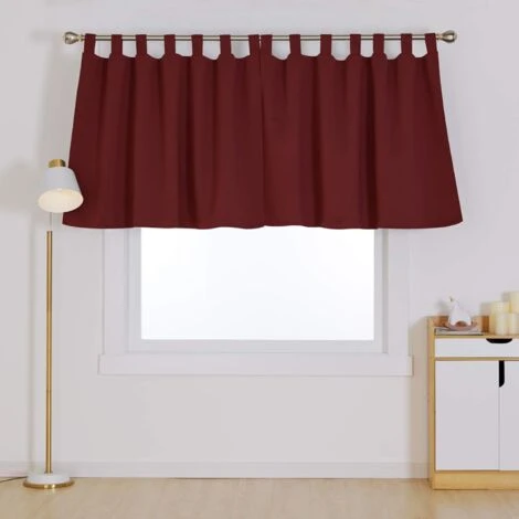 Deconovo Lot De 2 Rideaux Cantonnière Avec Pattes Court 132x92 Cm Rouge – Image 2