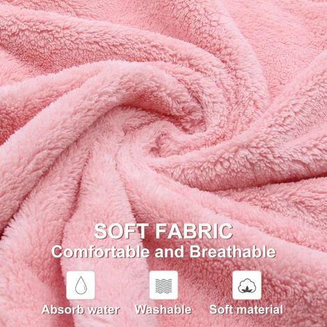 Cheveux Serviette, 2 Pièces Serviettes De Séchage Pour Cheveux Avec Boutons, Serviette à Cheveux En Microfibre Super Absorbante Cheveux Secs Rapidement Pour Femmes – Image 3