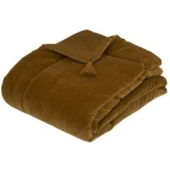 ATMOSPHERA Édredon Velours 70x180 Night Coton Mordoré