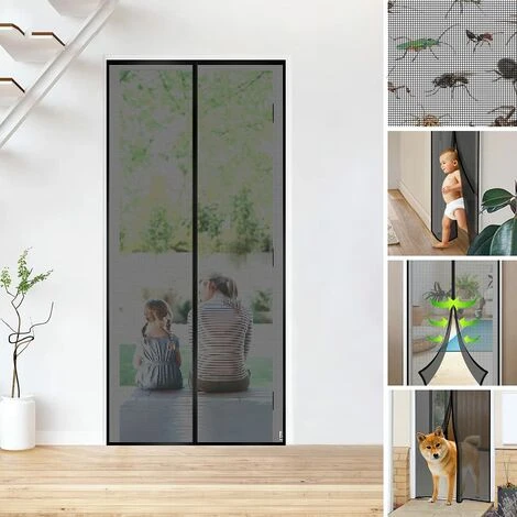 Fibre Moustiquaire Magnétique De Verre à Bande Magnétique Complète Porte, Rideau Magnétique Anti-moustique Pour Porte De Balcon, Rideau Anti-mouches-100210CM – Image 3