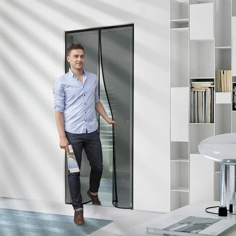 Fibre Moustiquaire Magnétique De Verre à Bande Magnétique Complète Porte, Rideau Magnétique Anti-moustique Pour Porte De Balcon, Rideau Anti-mouches-100210CM – Image 5