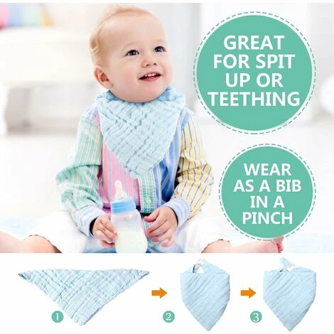 Debarbouillette Bebe Gant De Toilette Lingette Bebe Lavable Langes Coton BéBé Change Carre Serviette Visage Main Bebe Extra Douces Essuie Tout Lavable Nouveauné Peau Sensible 10 Pcs Koo-dib 25x25cm, B – Image 4