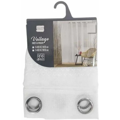 Lot De 2 Rideaux Occultants Rideau Occultant - Style Contemporain Aspect Lin Avec Illet Beige 140x225cm Excellent 88158 â Image 3