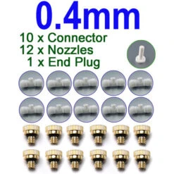 Kit De Buses De Brumisation, 10 Pièces, Pulvérisateur Avec Raccord Pour Patio, Système De Refroidissement D&39eau Pour Jardin Extérieur,White 0.4mm Kit,CHINA