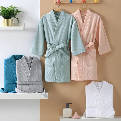 Peignoir Enfant Avec Capuche, Noué – Image 2