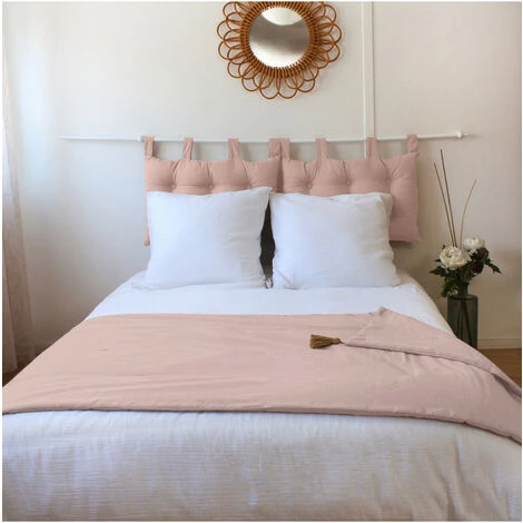 Edredon à Pompons Matelassé 90 X 190 Cm - 90x190cm - Rose Clair – Image 2