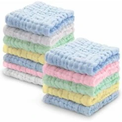 Lot De 12 Serviettes De Toilette Bébé En Coton