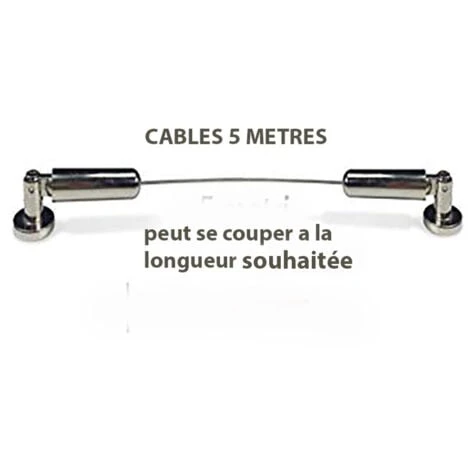 Kit Tringle Câble 5m Orientable Laiton Nickel Satiné – Image 3