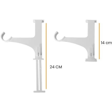2 Supports Sans Perçage, Blanc, Caisson De Volet Roulant, Pour Tringle à Rideau Diamètre 20 à 28 Mm – Image 2