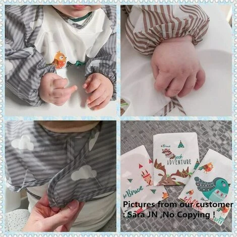 Lot De 3 Bavoir Etanche à Manchs Longue Tablier D'Alimentation De Jeu/de Peinture Bavoir Imperméable – Image 3