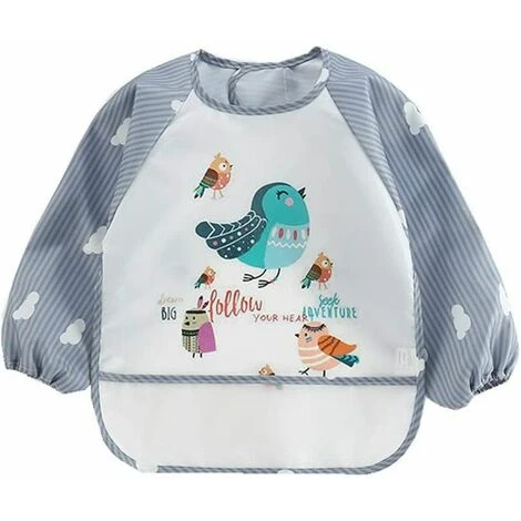 Lot De 3 Bavoir Etanche à Manchs Longue Tablier D'Alimentation De Jeu/de Peinture Bavoir Imperméable – Image 5