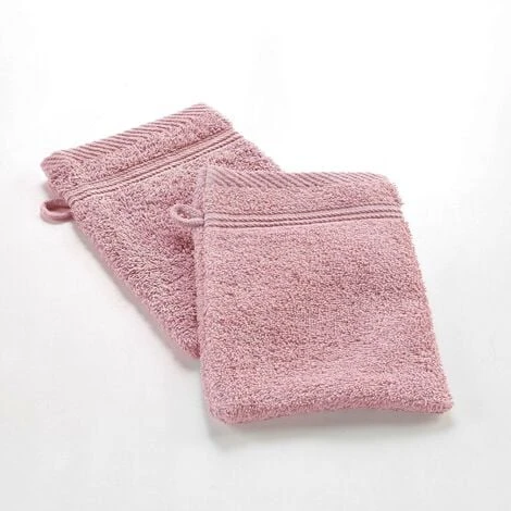 Lot De 2 Gants De Toilette 15 X 21 Cm Tendresse Rose