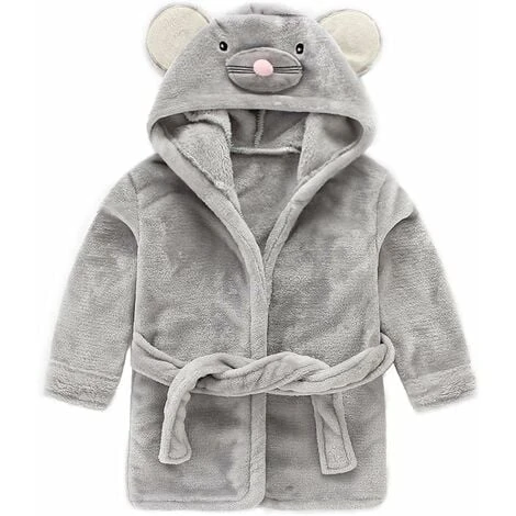 Peignoir Bébé Garçon Peignoir à Capuche Enfants Serviette De Bain Pyjamas Pyjamas 0-6 Ans IE002 (Hauteur: 90-100CM (120))