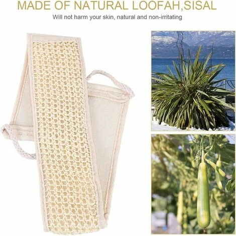 Sangle Dorsale Exfoliante à Long Manche En Luffa Naturel Pour Le Bain, Massage, Soins Du Corps, Pour éliminer La Peau Morte, Acné, éponge Pour Hommes Et Femmes HA – Image 5