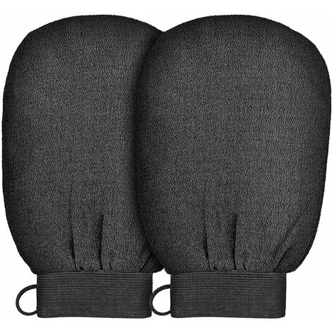 Gant De Exfoliant - Enlève Les Cellules Mortes De La Peau Et Exfolie - Gant Hammam (Noir) HA