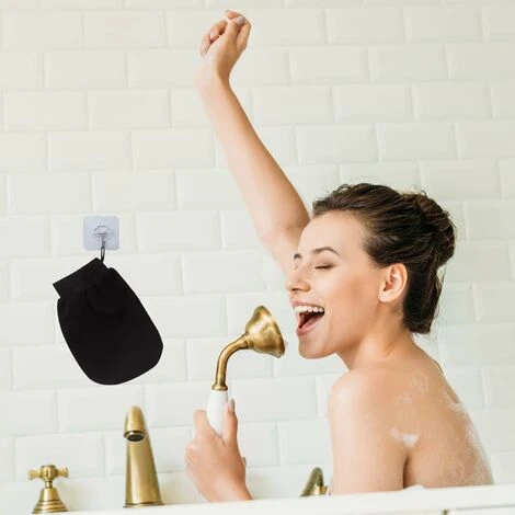 Gant De Exfoliant - Enlève Les Cellules Mortes De La Peau Et Exfolie - Gant Hammam (Noir) HA – Image 5