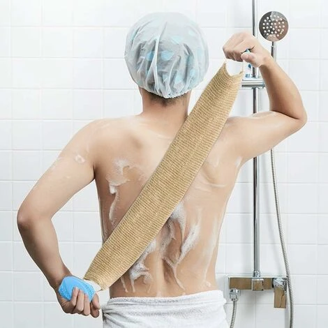Sangle Lave Dos Eponge Exfoliante Dos Gants De Crin En Chanvre Naturel Pour Dos Corps Bain Douche Hommes Femmes HA â Image 4