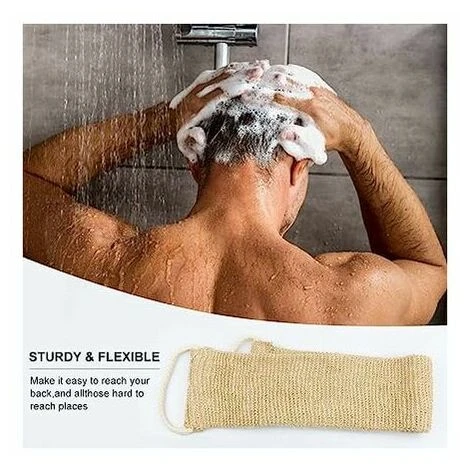 Sangle Lave Dos Eponge Exfoliante Dos Gants De Crin En Chanvre Naturel Pour Dos Corps Bain Douche Hommes Femmes HA â Image 5