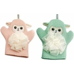 Dessin Animé Douche Gants Bébé Bain Baignage Gants Pour Enfants Serviettes De Bain à Double Usage 2pcs