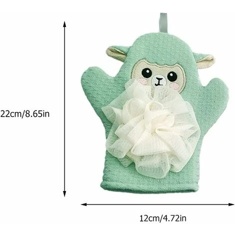 Dessin Animé Douche Gants Bébé Bain Baignage Gants Pour Enfants Serviettes De Bain à Double Usage 2pcs – Image 2