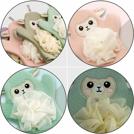Dessin Animé Douche Gants Bébé Bain Baignage Gants Pour Enfants Serviettes De Bain à Double Usage 2pcs – Image 3