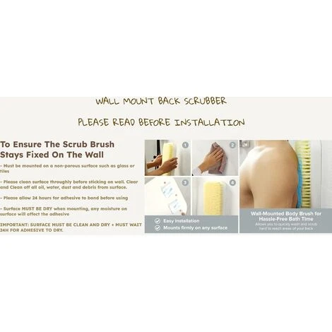 Épurateur De Dos Pour Mur De Douche Brosse De Douche Exfoliant Mains Libres Pour Un Nettoyage En Profondeur – Image 3