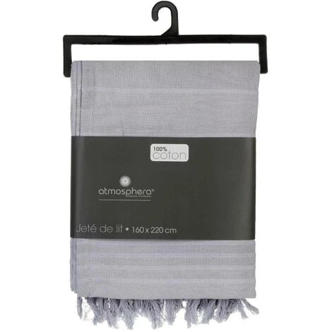 Jeté De Lit Gris Clair 160X220 - Atmosphera Créateur D'intérieur – Image 2