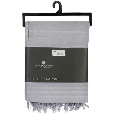 Jeté De Lit Gris Clair 160X220 - Atmosphera Créateur D'intérieur – Image 3