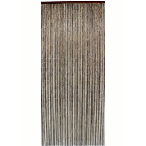 Rideau De Porte Bâtonnets De Bambou Vernis - Coloris Acajou - 90 X 200 Cm - Morel