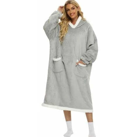 Peignoir Adulte,Peignoir De Bain Pour Femmes Peignoir De Bain à Capuche Avec Ceinture Et Poches, Doux Peignoir Confortable Pour La Douche Des Femmes – Image 3