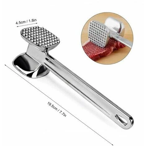 Alliage D'aluminium Simple Face épine Viande Marteau Viande En Vrac Viande Tendre Côtes Cassées Marteau Steak Côtelette De Porc Outil 1 Paquet – Image 3