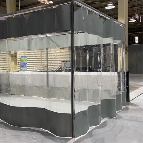 Rideau Exterieur Terrasse, Bache Transparente Avec Oeillets Et Crochet, 0.6mm Panneau PVC Plastique Rideau Impermeable Pour Garage Porches Terrasse Jardin, 3 Tailles