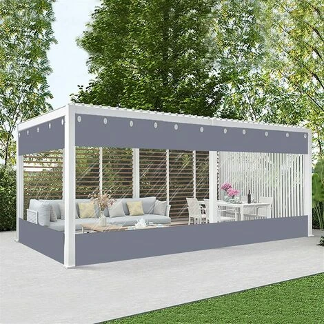 Rideau Exterieur Terrasse, Bache Transparente Avec Oeillets Et Crochet, 0.6mm Panneau PVC Plastique Rideau Impermeable Pour Garage Porches Terrasse Jardin, 3 Tailles â Image 2