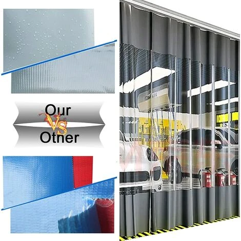 Rideau Exterieur Terrasse, Bache Transparente Avec Oeillets Et Crochet, 0.6mm Panneau PVC Plastique Rideau Impermeable Pour Garage Porches Terrasse Jardin, 3 Tailles â Image 4