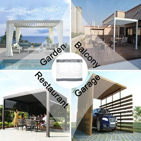 Rideau Exterieur Terrasse, Bache Transparente Avec Oeillets Et Crochet, 0.6mm Panneau PVC Plastique Rideau Impermeable Pour Garage Porches Terrasse Jardin, 3 Tailles â Image 5