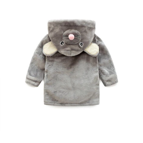 Blue Dream Peignoir En Flanelle Pour Enfants (gris Souris 110cm) Mignon Garçon Fille, Nouveau - Né Bébé Naissance Peignoir – Image 2