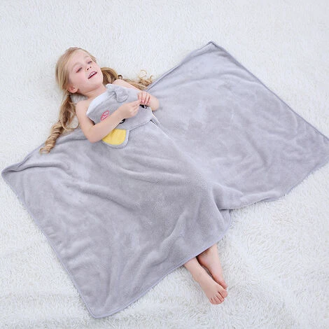 Blue Dream Bébé à Capuche Serviette De Bain (éléphant Gris 70 120cm) Mignon Animal Coton Poncho Serviette De Bain Pour Garçon Et Fille 0 - 6 Ans – Image 5