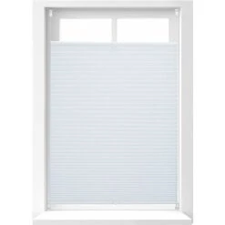 Store Vénitien Sans Perçage Volet Fenêtre Blanc Laisse Passer La Lumière, 80 X 130 Cm, Blanc