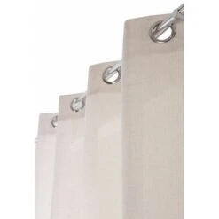 Rideau 140 X 240 Cm à Oeillets Chiné Tamisant Authentique Beige