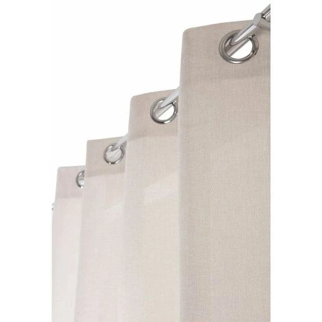 Rideau 140 X 240 Cm à Oeillets Chiné Tamisant Authentique Beige