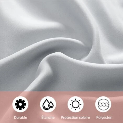 ELLE 1 Panneau Rideau Extérieur Et Intérieur Bloquant Le Soleil Rideaux à Œillets D'Intimité Pour Pergola Porche Pavillon Jardin Pelouse Couloir, 132213Cm, Blanc – Image 3