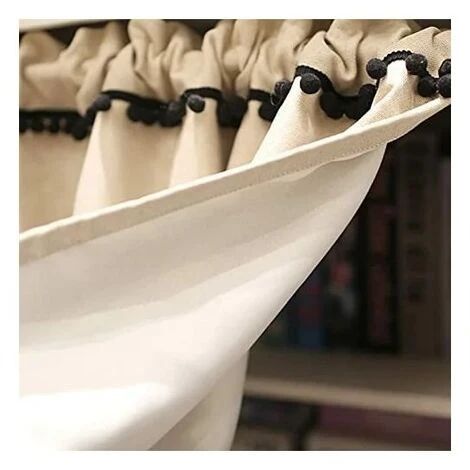 ELLE Rideau Court Demi-rideau Pour Café Restaurant Armoires De Cuisine Porte évier Rideau De Séparation De Pièce WxH 130x70cm – Image 2