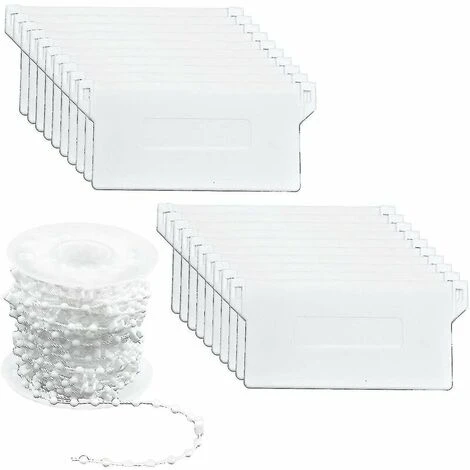 20 Pièces Stores Verticaux Poids Lattes Inférieures 89mm (3.5) X 10m Kit De Réparation De Store, Blanc