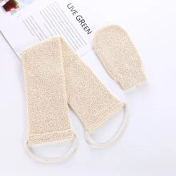 2 PiĂšces Gommage Corps Exfoliant En Fibre De Bambou Set Sangle Lave Dos En Fibre De Bambou,Exfoliante Dos,Gants Exfoliants Naturels Pour Bains Du Dos Corps Et Visage