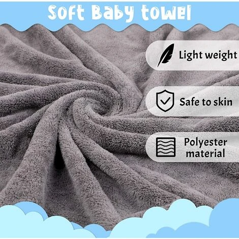 Cape De Bain Bébé à Capuche, 80X80 Cm Serviette De Bain Bebe, Doux & Respirant Sortie De Bain Bébé, Pour Les Bébés Et Les Tout-Petits(Style Éléphant) – Image 3