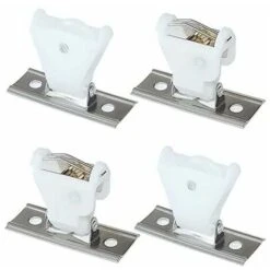 Lot De 4 Mécanismes De Verrouillage De Cordon Et Poulie De Renvoi De Cordon De Type Pivotant En Plastique Blanc Et Support En Acier Inoxydable Pour Stores Romains En Bois Tissé Et Stores En Bambou