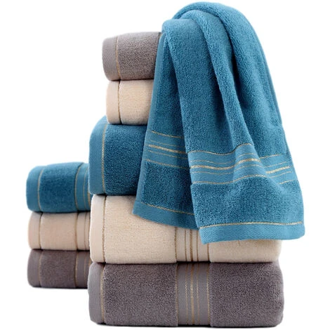 Set De Serviettes - 2 Serviettes Journalières 3474 Cm, - 1 Serviette De Bain 70140 Cm, - Marron – Image 3