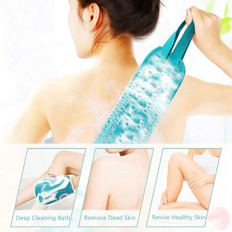 Épurateur Exfoliant Pour Le Dos, Gant Exfoliant Et Éponge De Bain Pour Douche (3 Pièces), Épurateur De Douche Pour Hommes Et Femmes, Peut Nettoyer En Profondeur Et Masser Votre Corps – Image 4