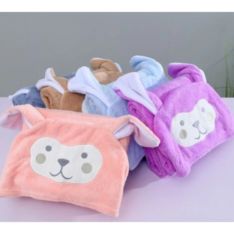 Serviette De Bain Pour Enfants Super Douce Serviette à Capuche Super Absorbant Peignoir Couverture Cadeau De Douche Pour Garçons Et Filles-70140 – Image 2