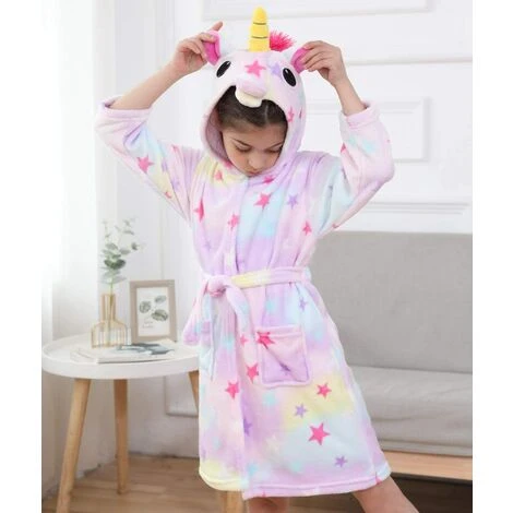 Peignoir à Capuche Doux Licorne Pour Enfants - Cadeaux Licorne Pour Filles – Image 2